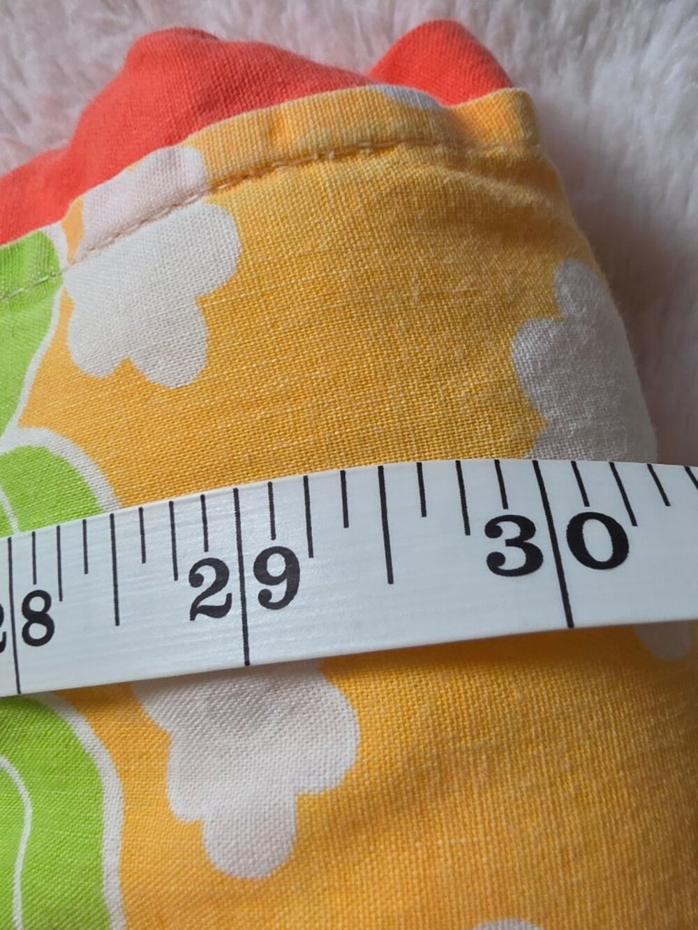 VTG 1970s Sears Dura-Puff Floral Sleeping Bag Blanket Orange Pink Green Daisy - Picture 5 of 10